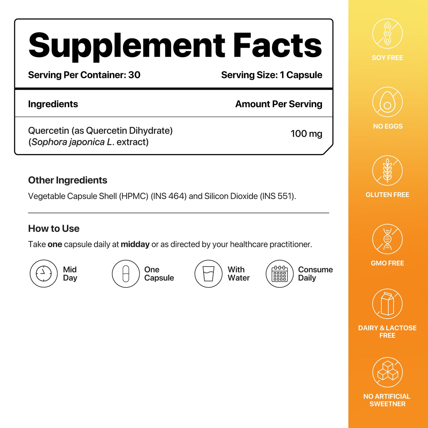 Decode Age Quercetin Supplement | Anti-Allergy Supplement | Supports Energy, Brain and Heart Health, and Immunity | 100mg, 30 Capsules, Vegan