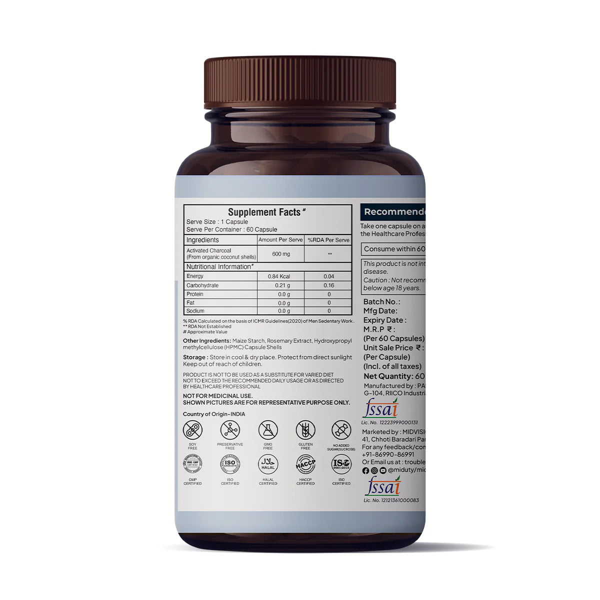 Miduty Activated Coconut Charcoal