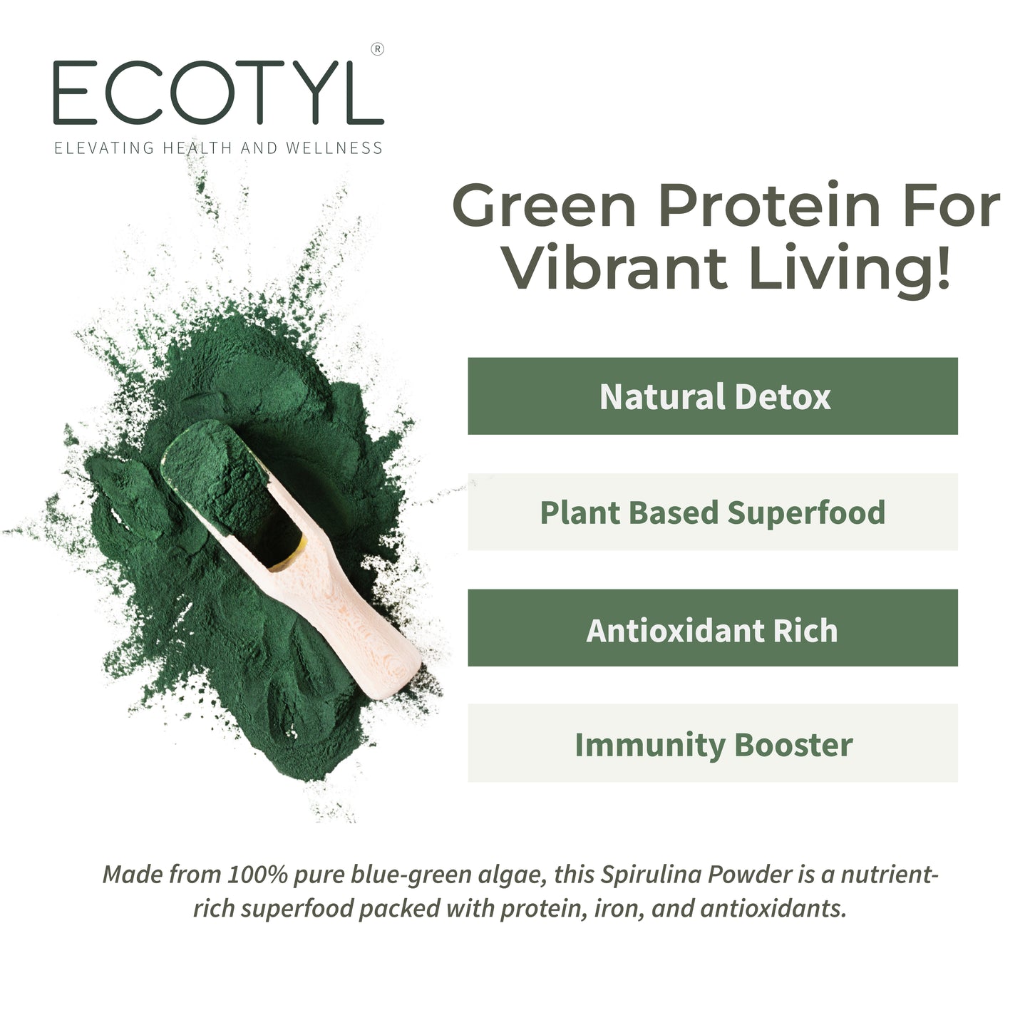 Ecotly’s Spirulina Powder (100%) - 100g