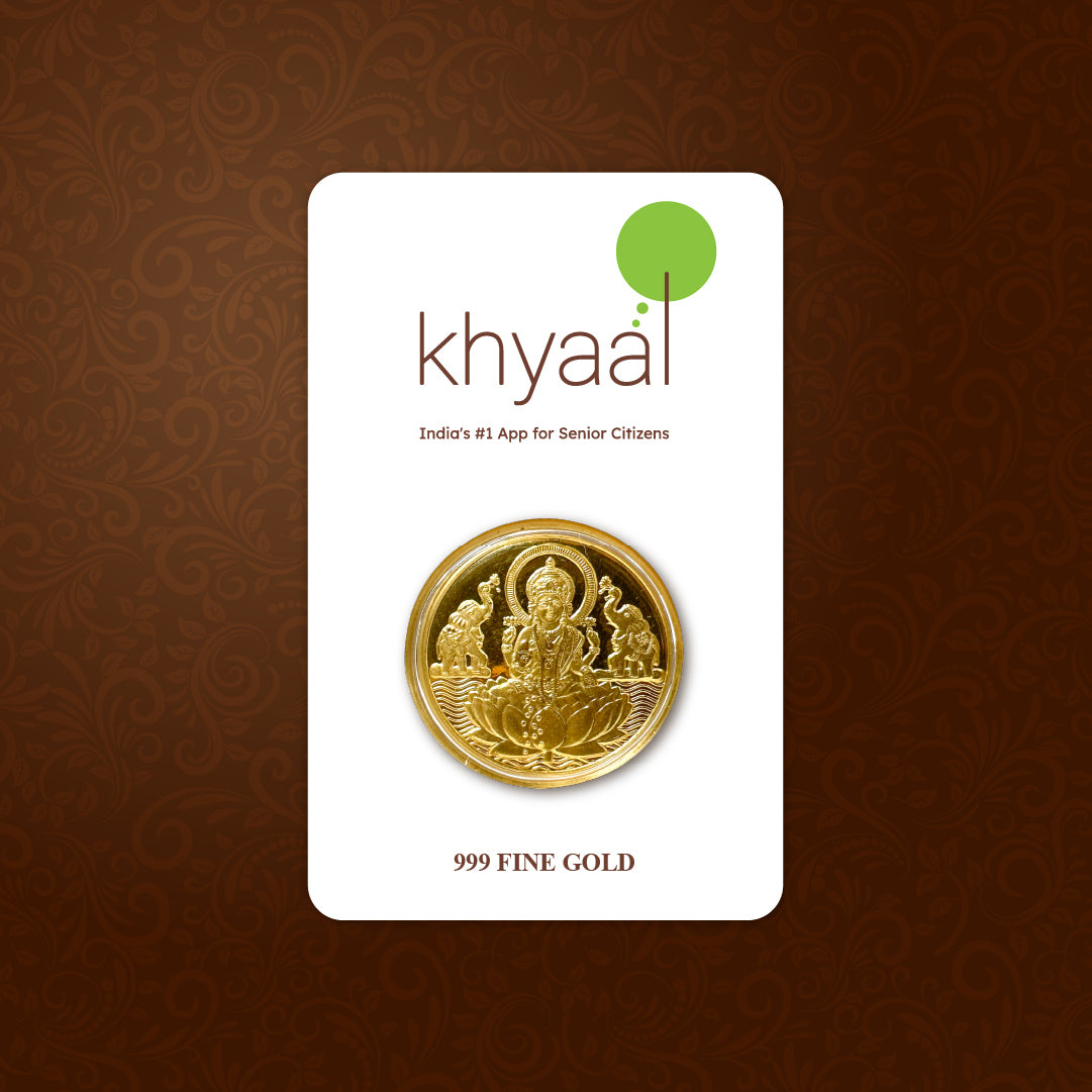 Khyaal Divine Collection- 0.5 gms 24KT Gold Goddess Laxmi Foil Coin
