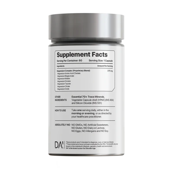 Decode Age Mag7™ Supplement | Magnesium Supplement | Supports Mood, Bone and Muscle Health, Metabolism | 60 Capsules, Vegan