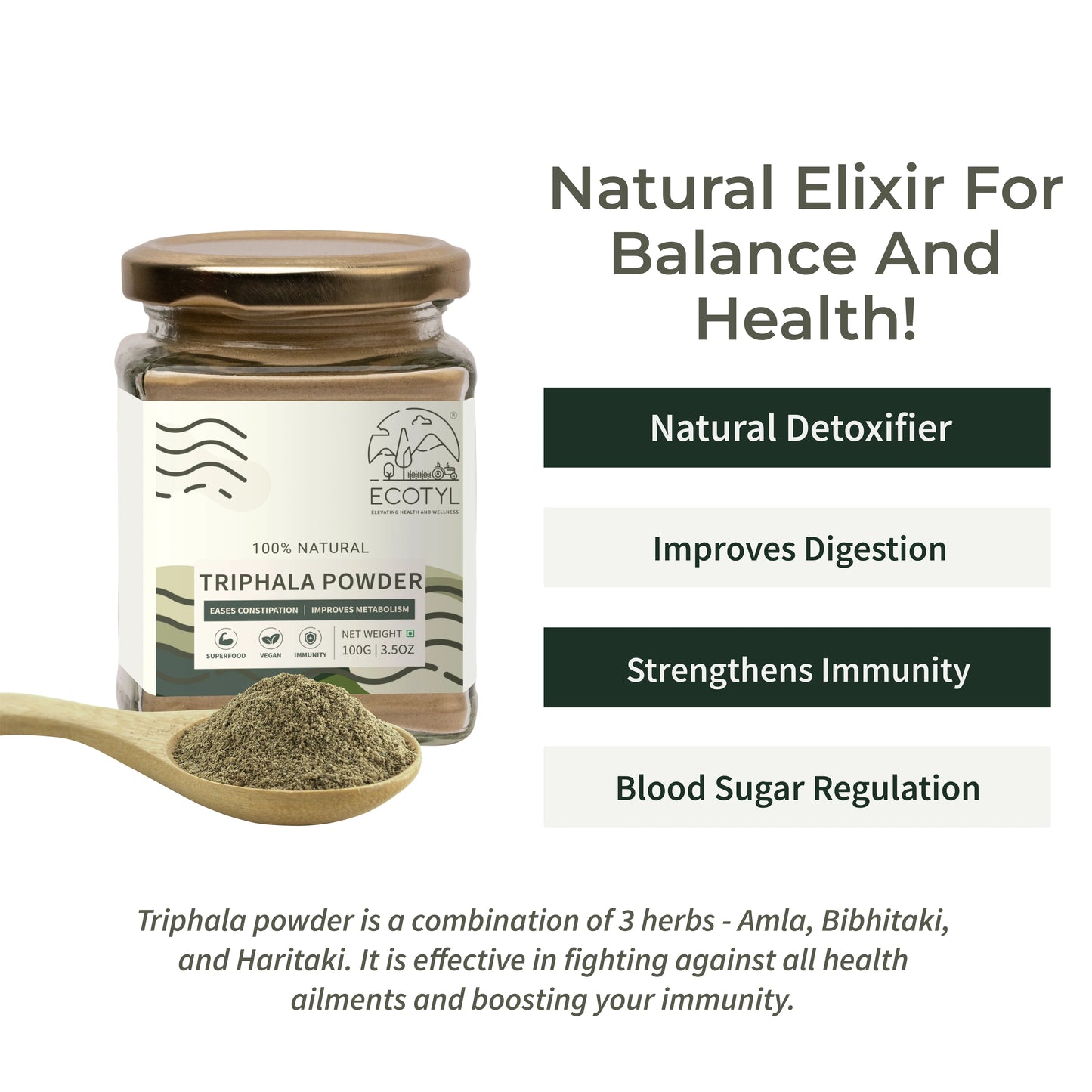Ecotyl's Triphala Powder - Triphala Powder - 100 G