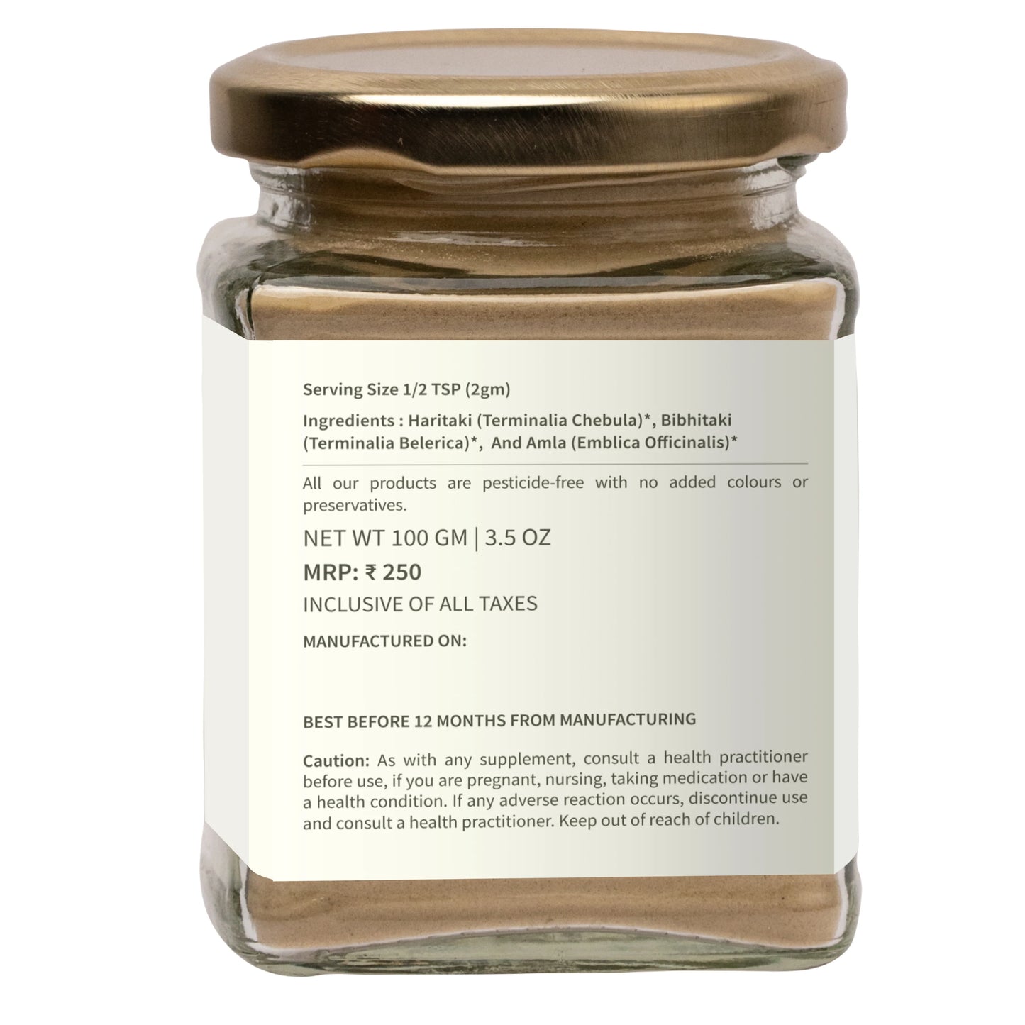 Ecotyl's Triphala Powder - Triphala Powder - 100 G