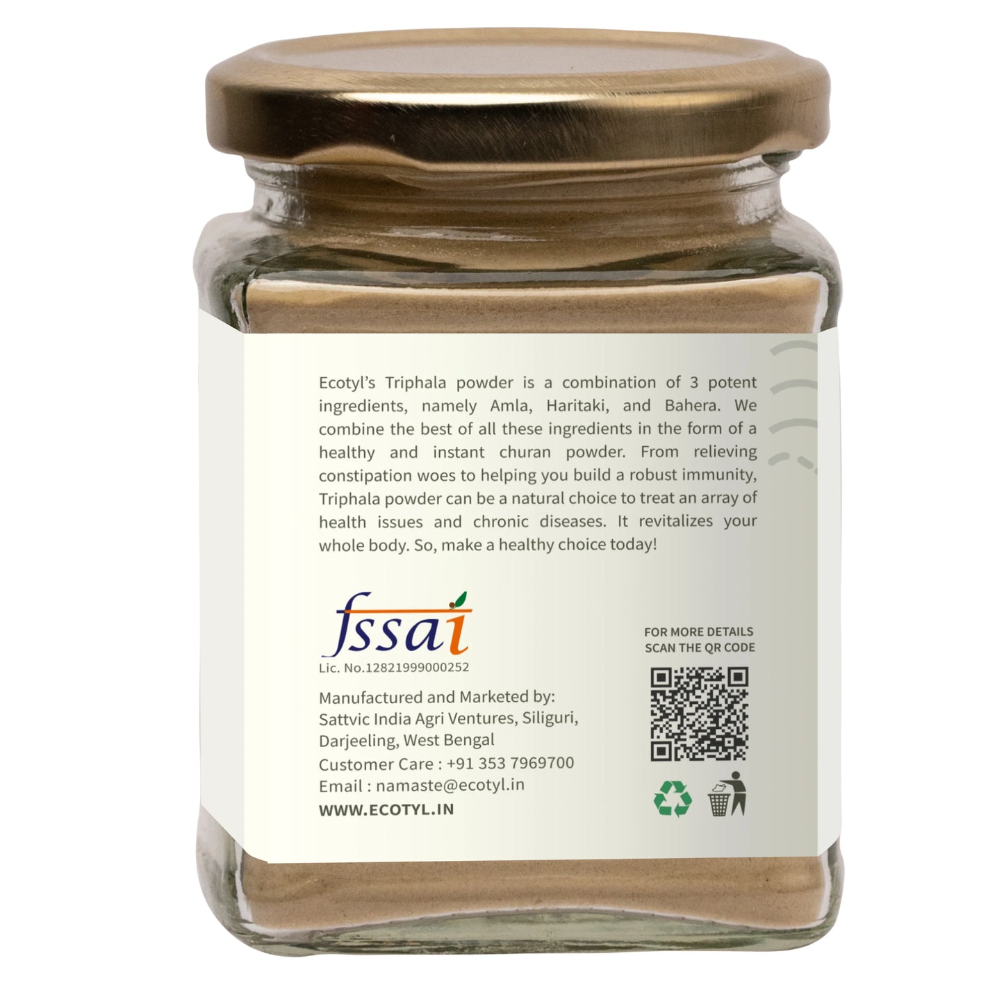 Ecotyl's Triphala Powder - Triphala Powder - 100 G