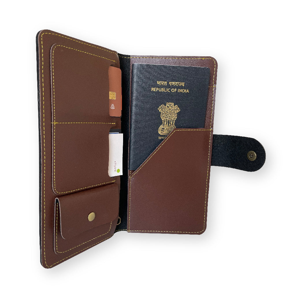 Khyaal Travel Passport Holder with Clip Button