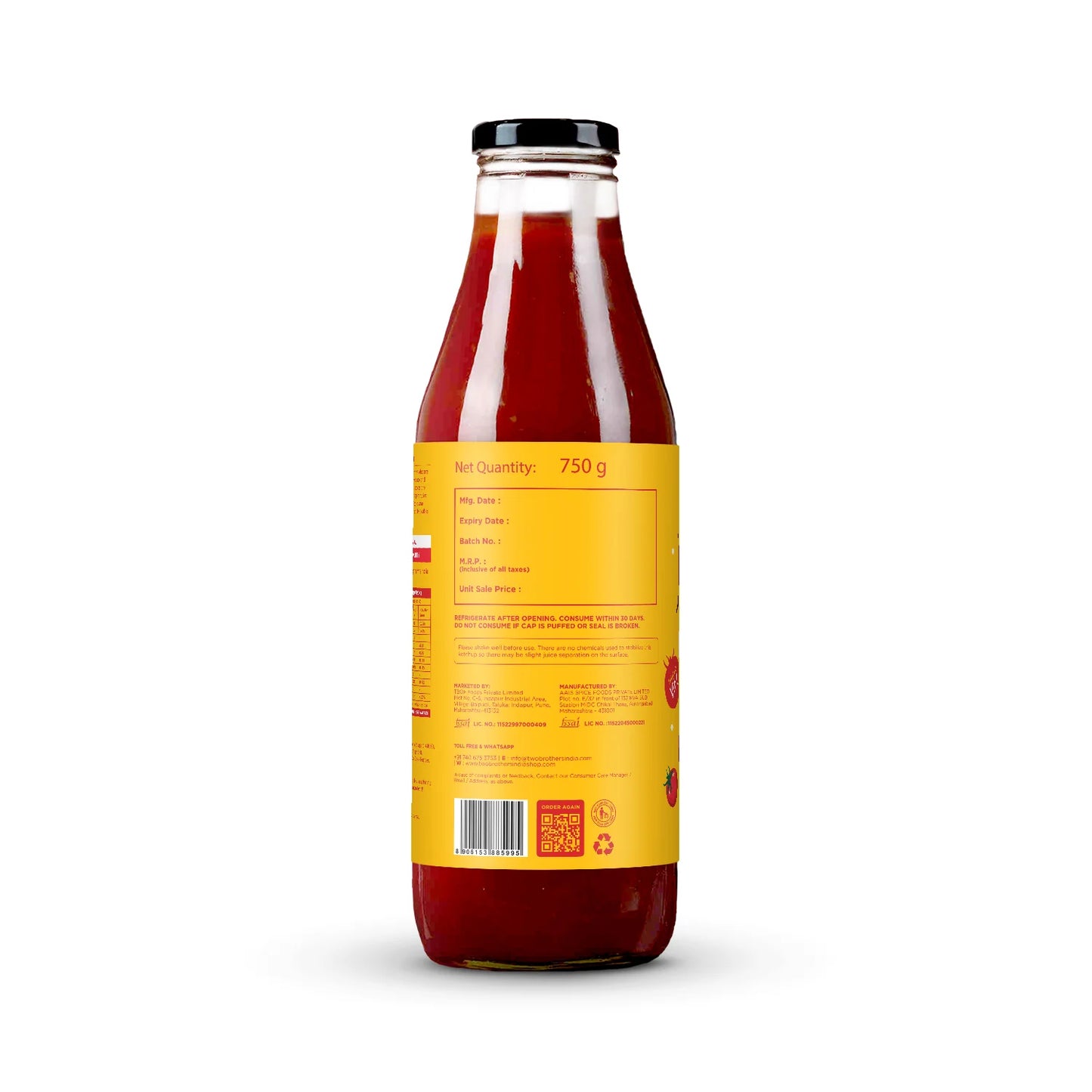 Two Brothers Organic Farms Truemato Ketchup- 750g