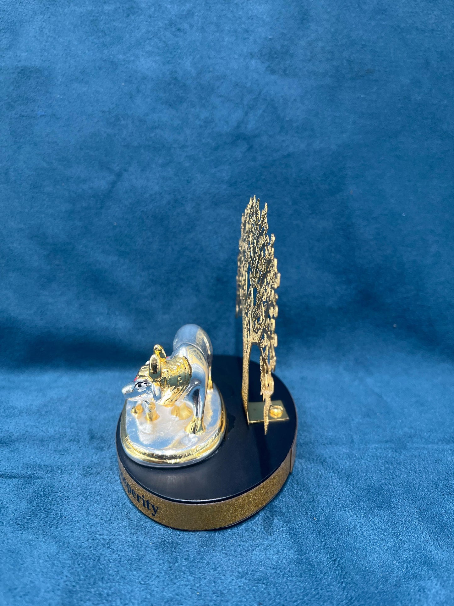 999 Silver Cladded Kamdhenu with Kalpvriksha Idol