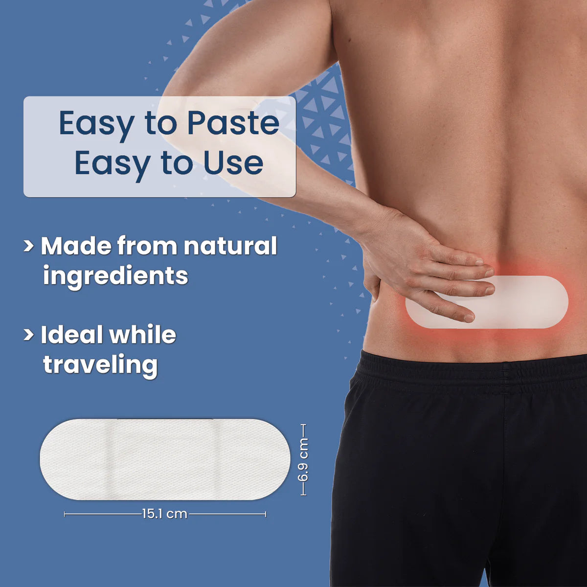 BluHeat Back Pain Relief Patches Heat Therapy
