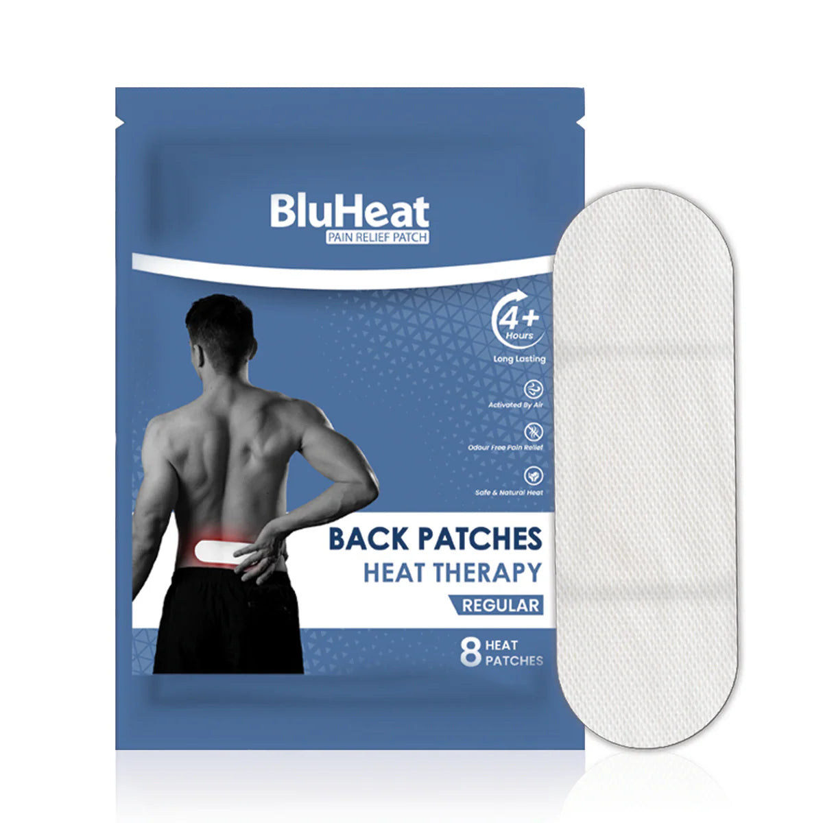BluHeat Back Pain Relief Patches Heat Therapy