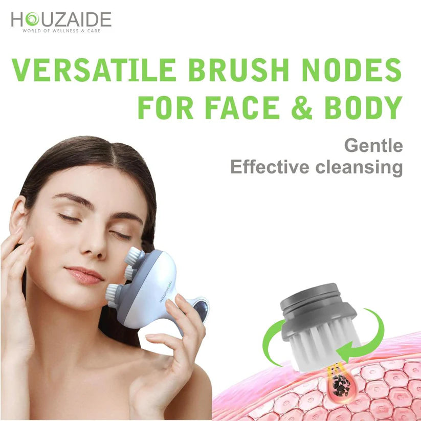 HOUZAIDE Waterproof Electric Head Massager Machine with Advanced EMS Red Light Therapy for Hair Growth, Dense Hair, Hair Fall Control and Deep Clean