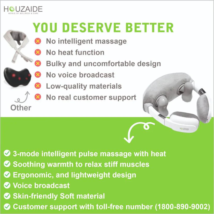 HOUZAIDE Battery Powered Neck And Shoulder Massager For Neck