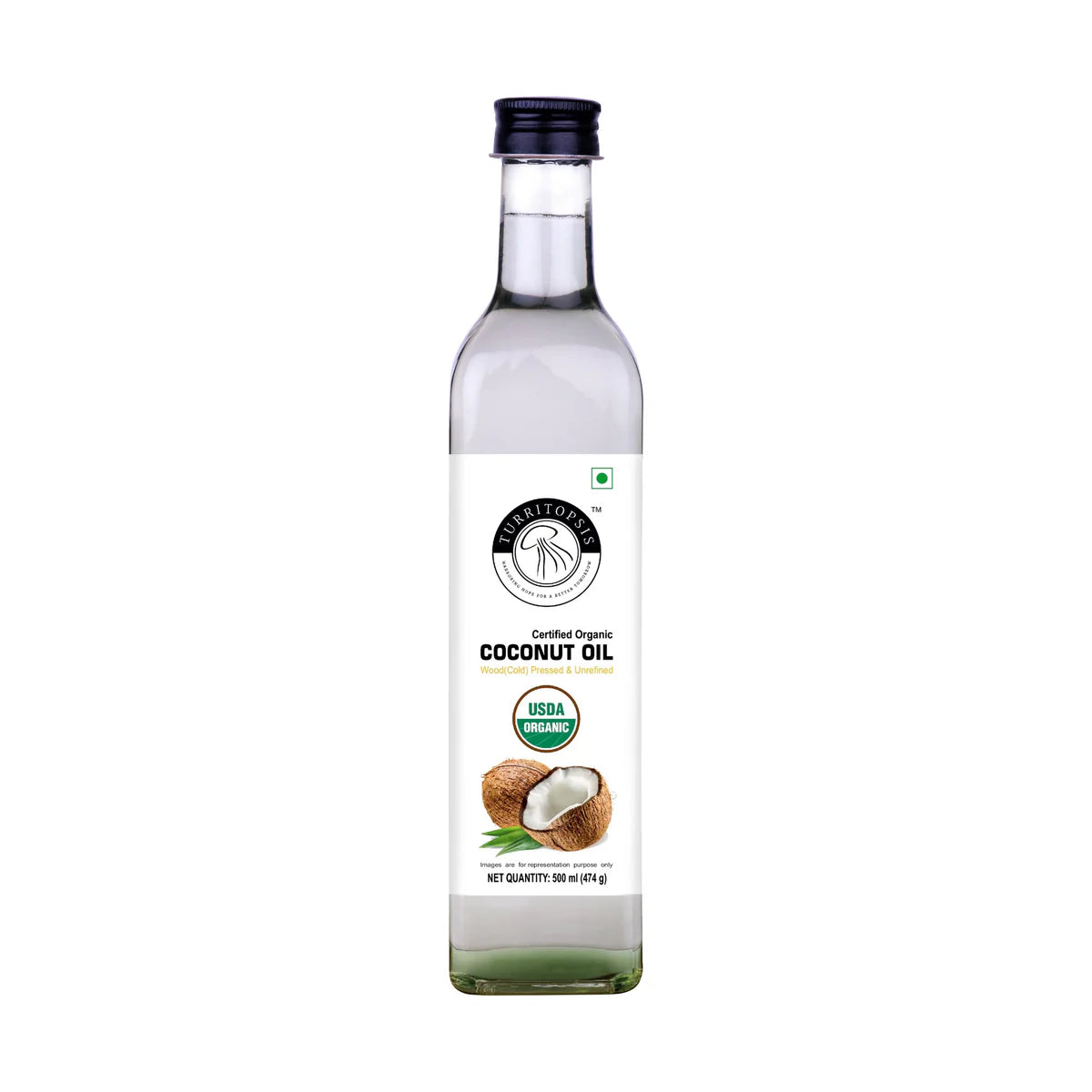 TURRITOPSIS Cold Pressed Coconut Oil | 100% Organic |Extracted by Chekku