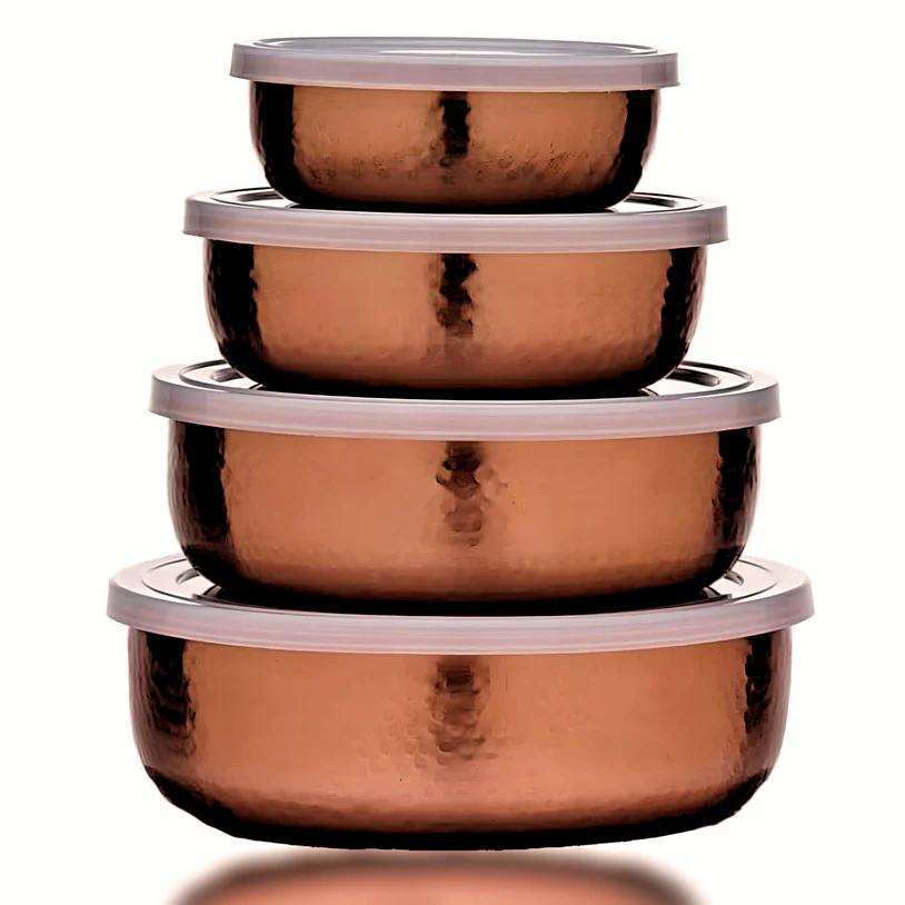 Hammered Stainless Steel Container-Set of 4