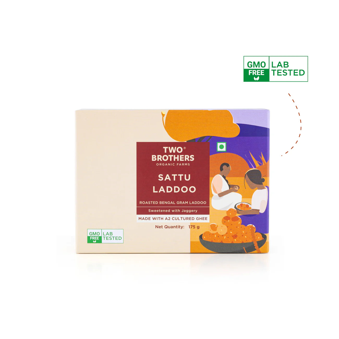 Two Brothers Organic Farms Sattu and Jaggery Laddu/Laddoo 350 Gms