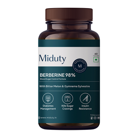 Miduty Berberine HCL 98% Blood Sugar Control Supplement