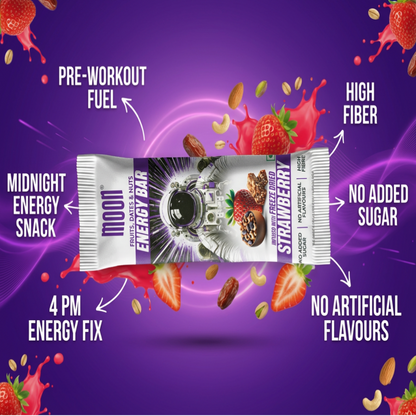 Moon Freeze Strawberry Energy Bars Pack of 6