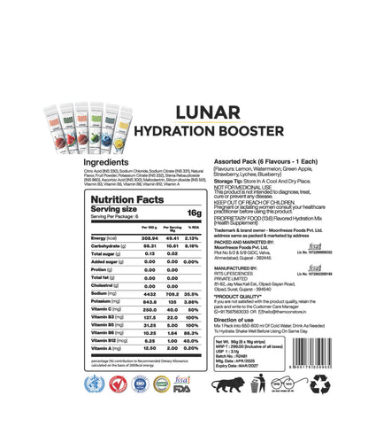 Moon Variety Pack Lunar Hydration Booster Pack of 6