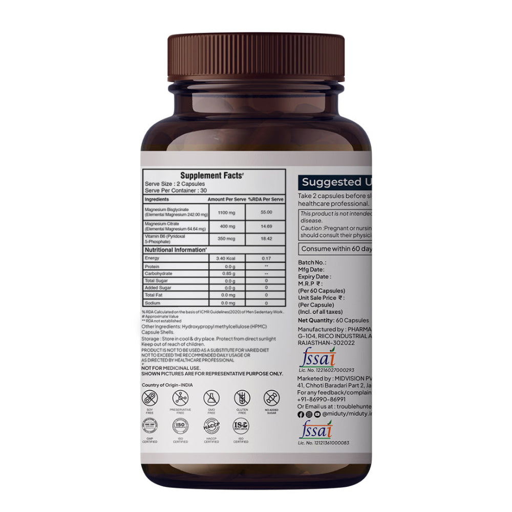 Miduty Chelated Magnesium Bisglycinate (Glycinate)