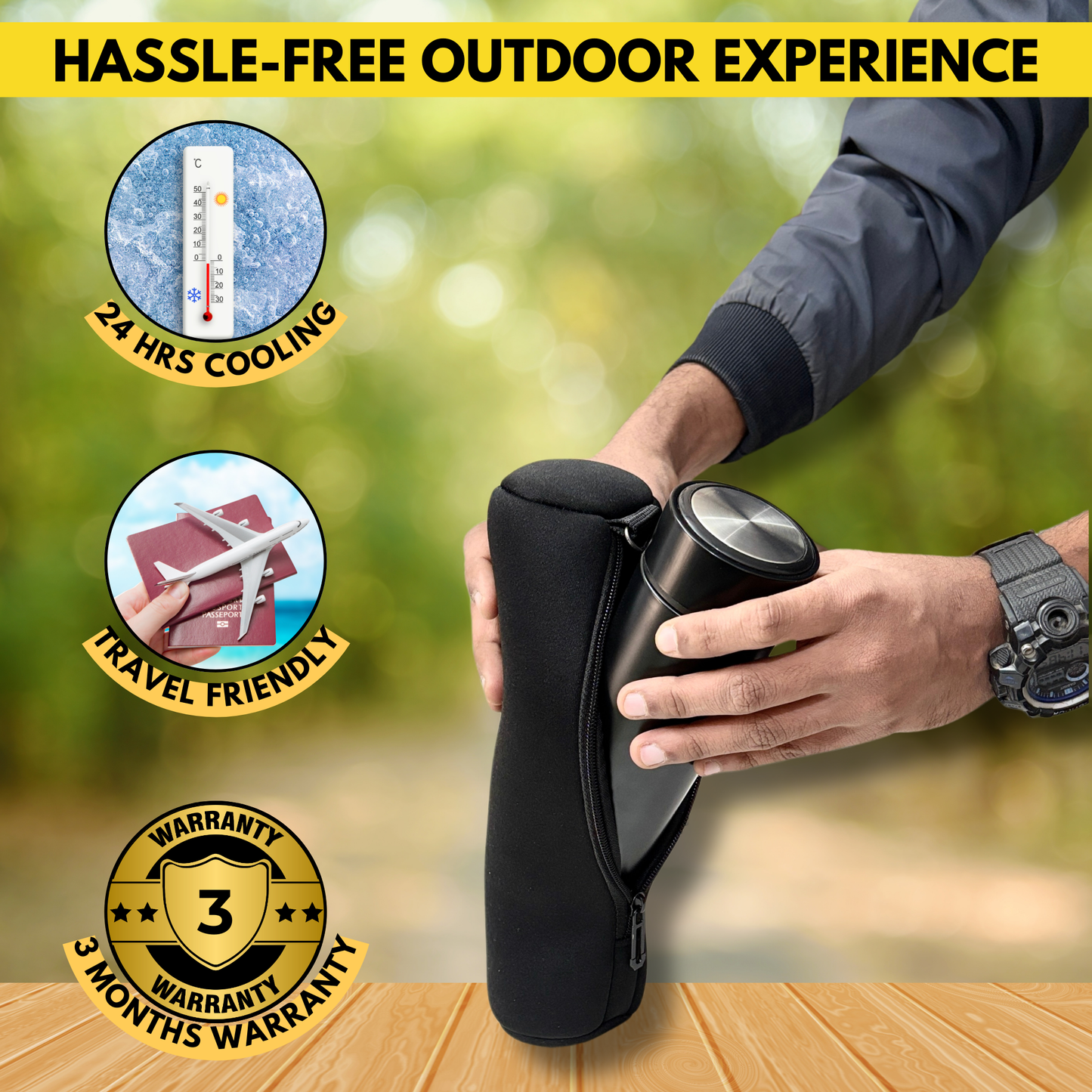 Outer Woods Insulin Cooler Bottle Case - Small (450ml)