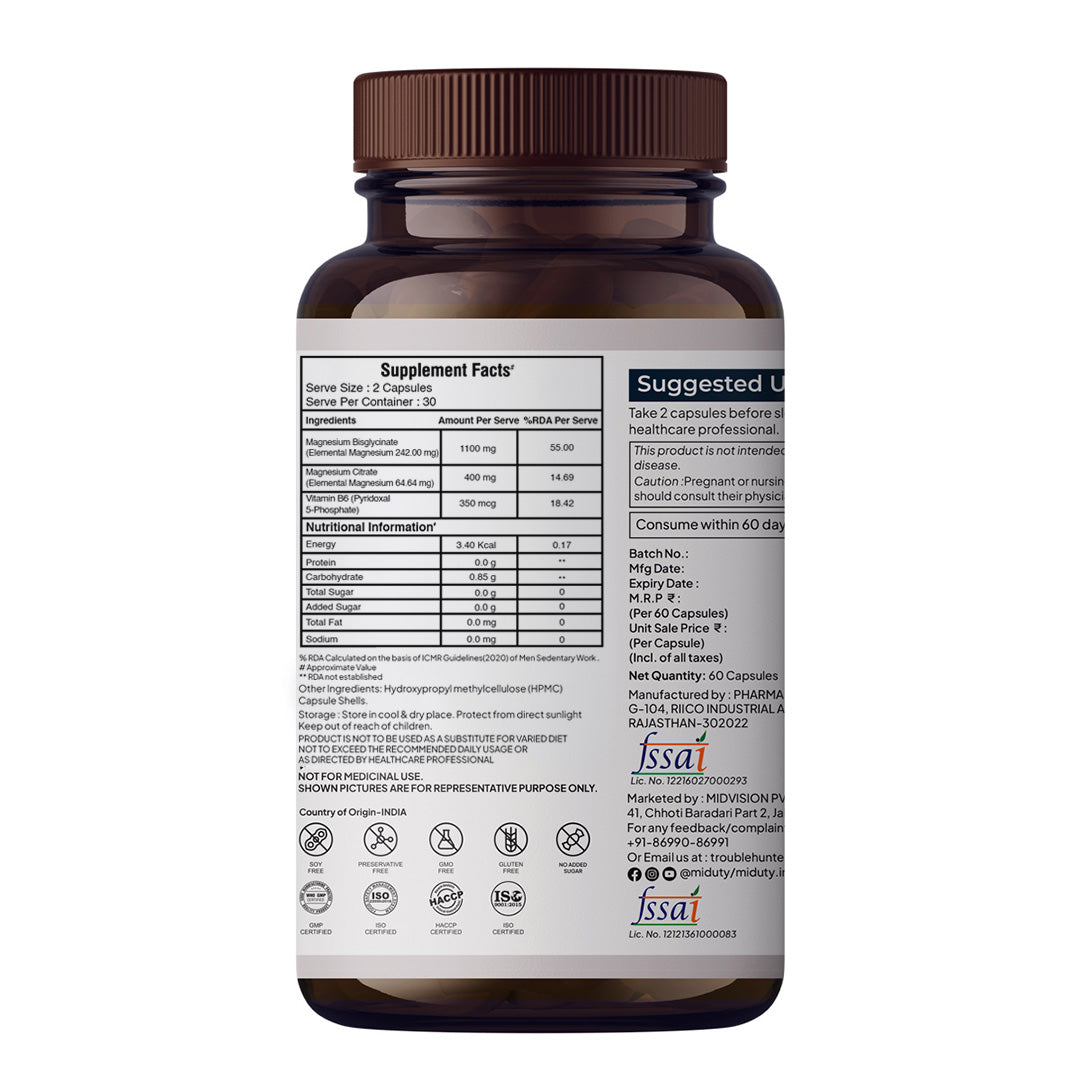 Miduty Chelated Magnesium Bisglycinate (Glycinate)