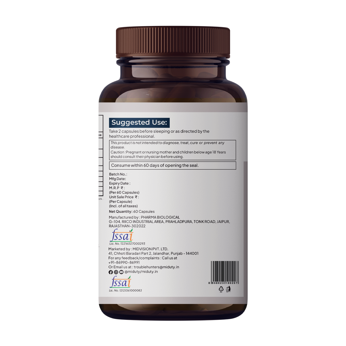 Miduty Chelated Magnesium Bisglycinate (Glycinate)