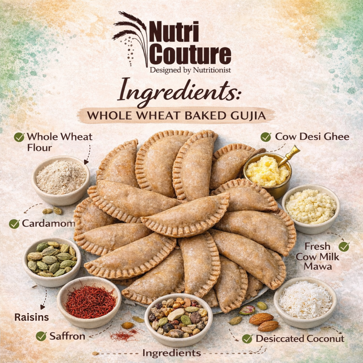 Nutri Couture Whole Wheat Baked Gujiya
