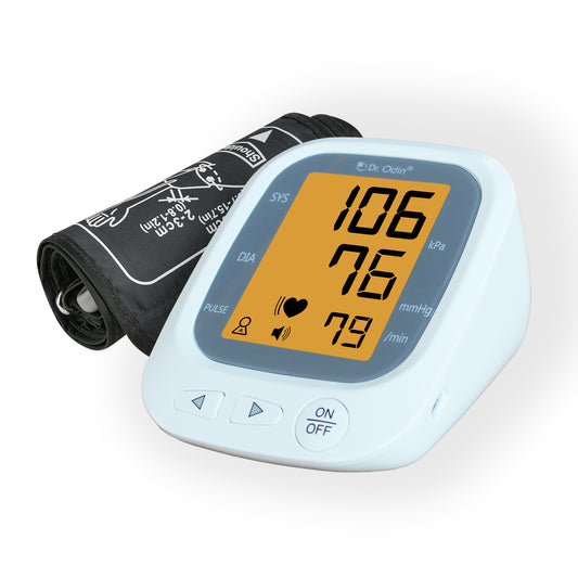 Dr.Odin JN-163B Blood Pressure Monitor with Large LCD Display, Voice Function, 2 User Suppport, USB Type-C | White