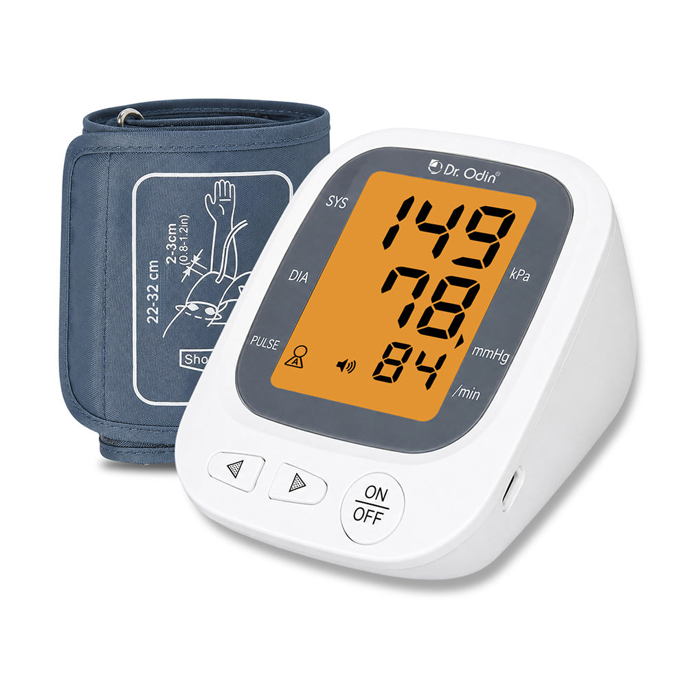 Dr. Odin JN-163B Blood Pressure Monitor with Large LCD Display, Voice Function, 2 User Suppport, USB Type-C | White