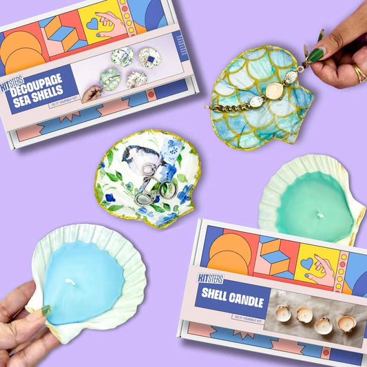 DIY COMBO: Shell Candle Kit & DIY Decoupage Shells Kit