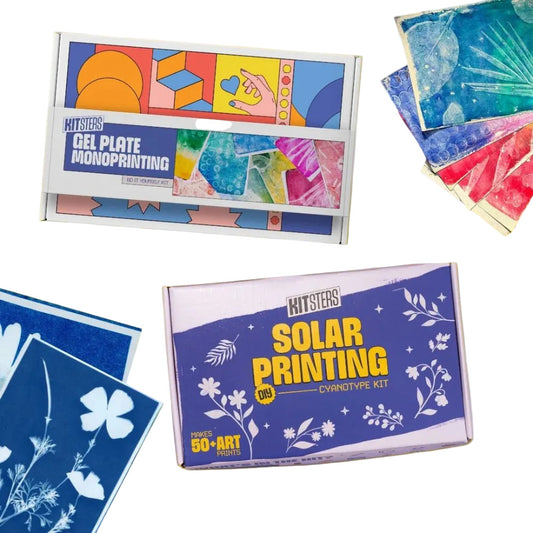 Kitsters DIY COMBO : DIY Gel Plate Monoprinting Kit & DIY Solar Printing Kit