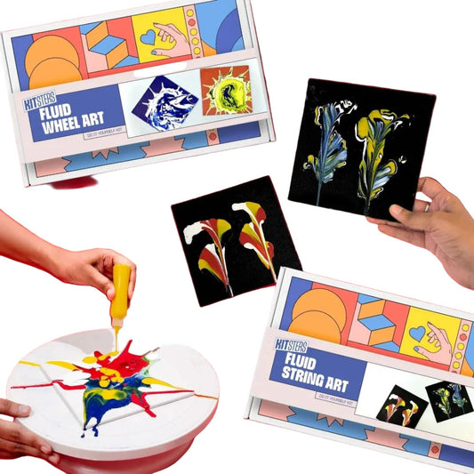 Kitsters DIY COMBO : Fluid Wheel Art Kit & DIY Fluid String Art Kit