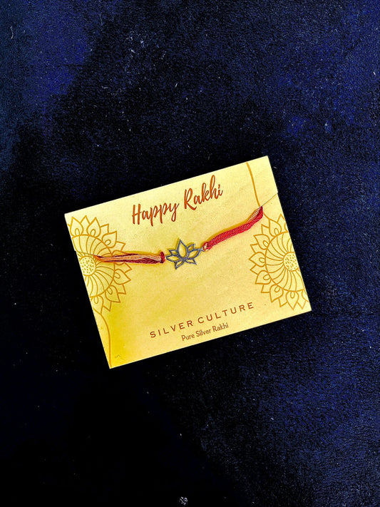 Lotus Pure Silver Rakhi – A Symbol of Purity, Growth & Grace