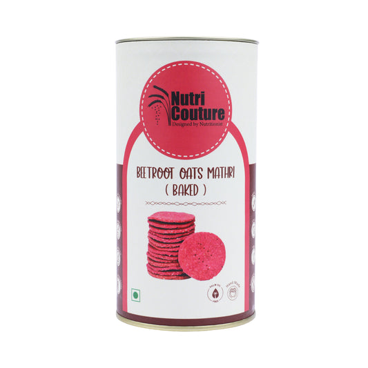 Nutri Couture Beetroot Oats Mathri  - Baked