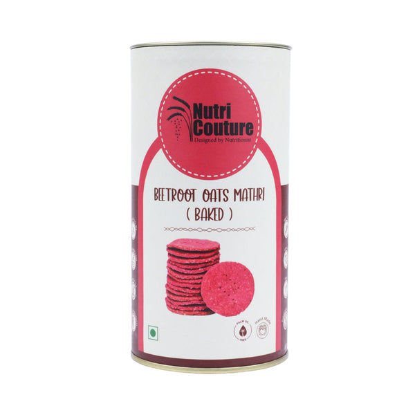 Nutri Couture Beetroot Oats Mathri - Baked