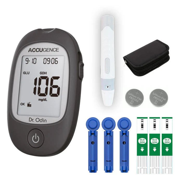 Dr. Odin's Accugence Gluco Meter Black Kit with 25 Strips