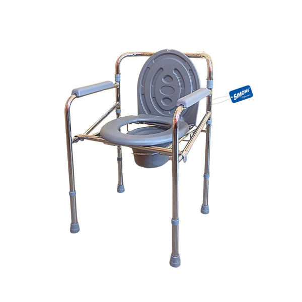 Simon’s Classic Foldable 3-in-1 Commode Chair, Raised toilet seat, Bed Side Commode for Elderly| Height Adjustable | Heavy Duty frame