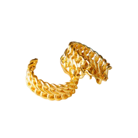 ONEarth Hoops - Gold Plated Brass Metal Earrings