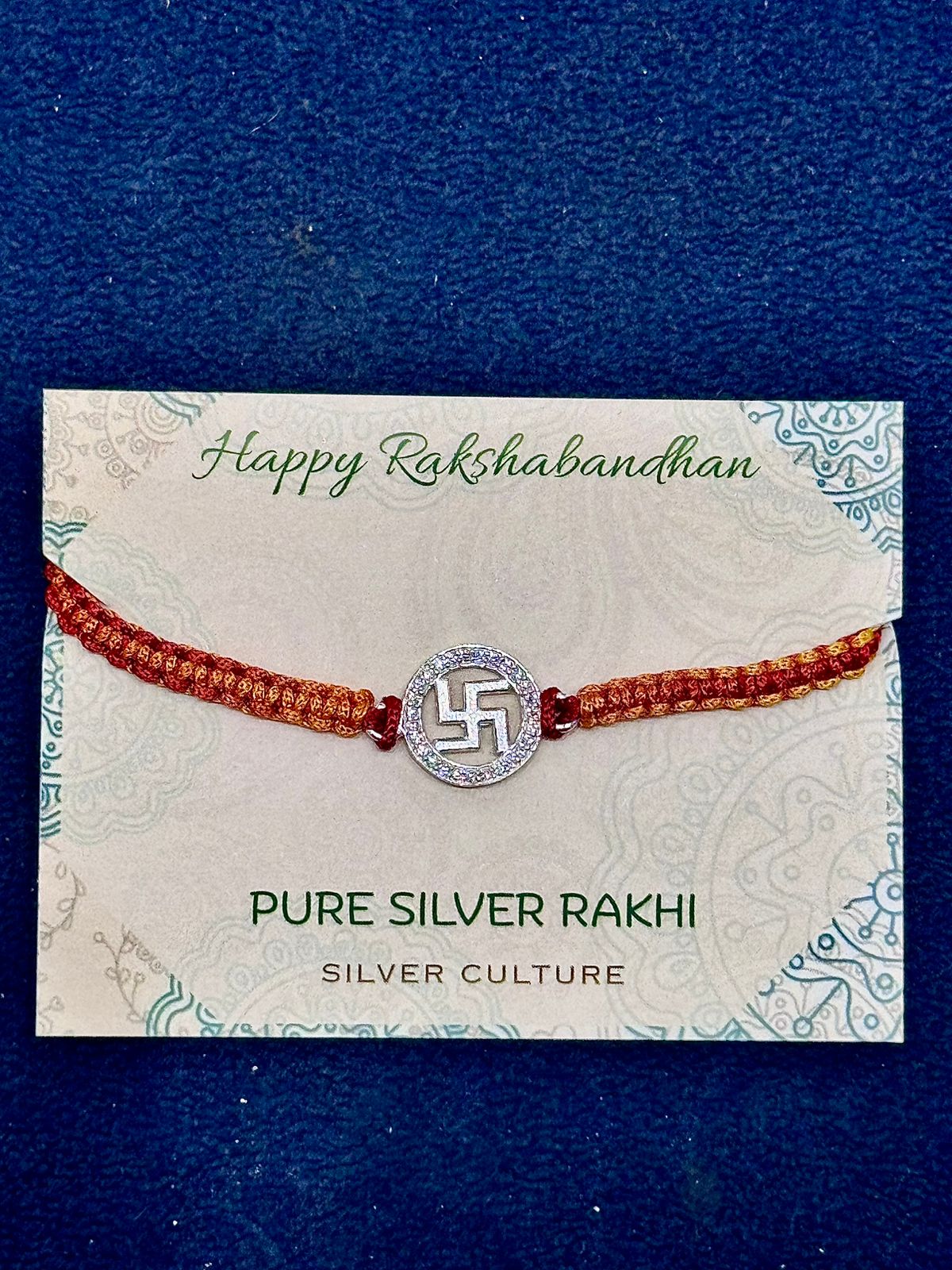 Swastik Circle Pure Silver Rakhi – Timeless Grace, Eternal Blessings