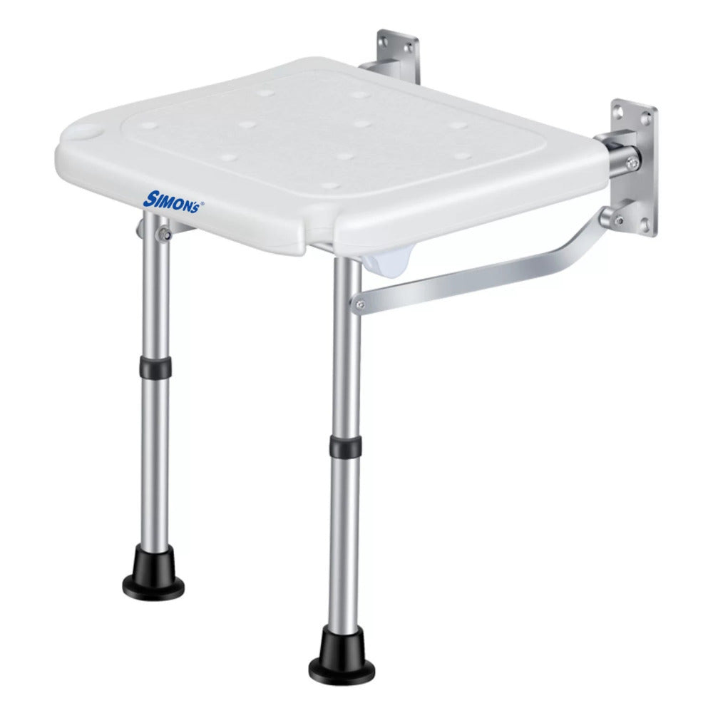 Simon’s Folding Wall Bath Chair with Adjustable Legs | Supports Upto 136 Kgs | Adjustable Height
