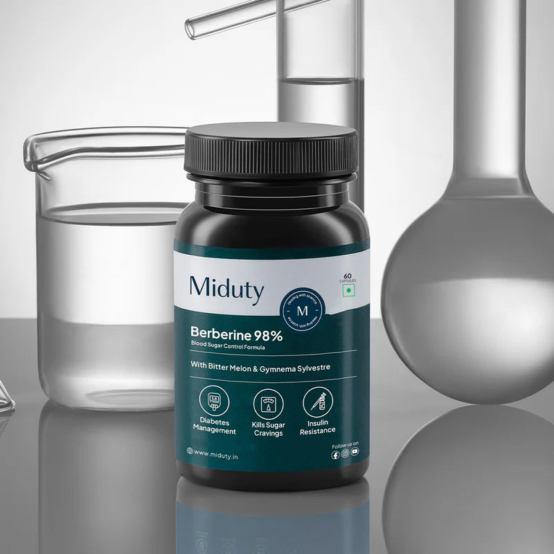 Miduty Berberine HCL 98% | Blood Sugar Control Supplement