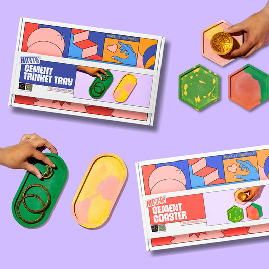 DIY COMBO : Cement Trinket Tray Kit & DIY Cement Coaster Kit