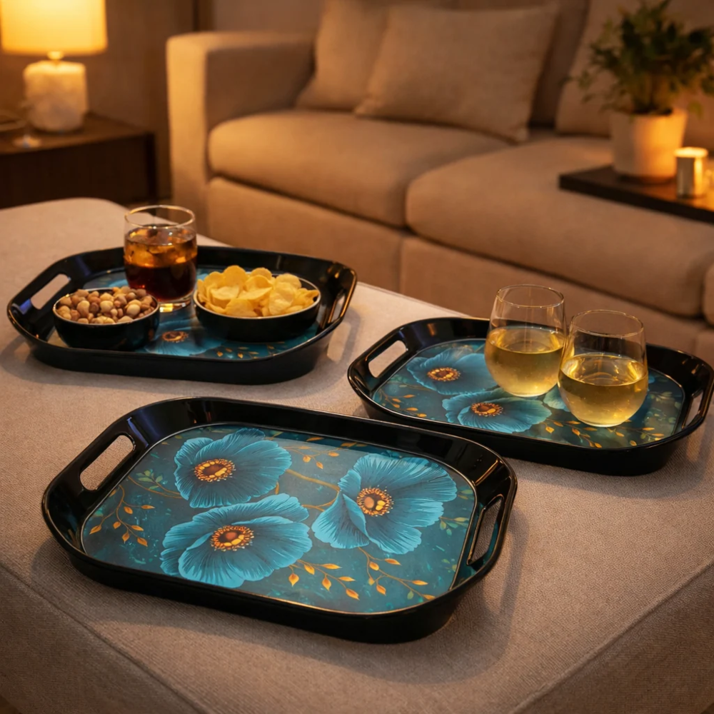 Comfy Homes Durable Multi-Use Premium Printed Rectangular Melamine Serve Ware