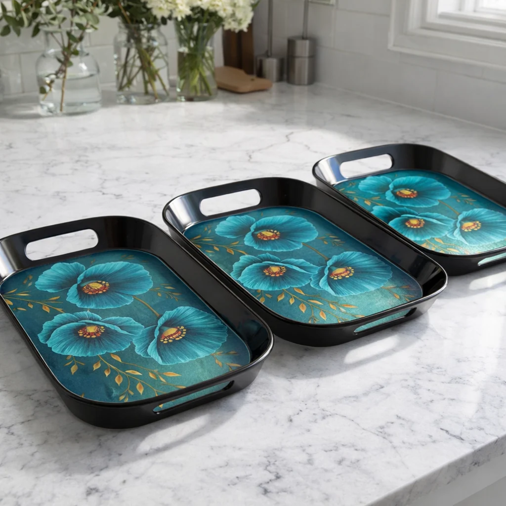 Comfy Homes Durable Multi-Use Premium Printed Rectangular Melamine Serve Ware