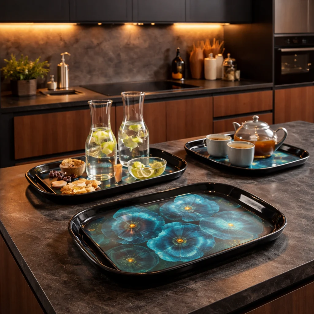 Comfy Homes Durable Multi-Use Premium Printed Rectangular Melamine Serve Ware