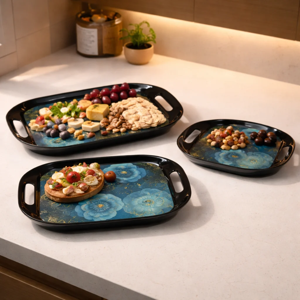Comfy Homes Durable Multi-Use Premium Printed Rectangular Melamine Serve Ware
