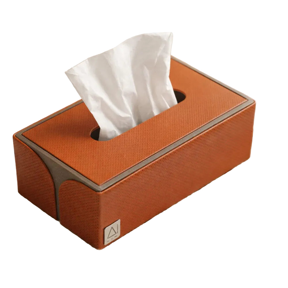 Comfy Homes The Sovereign Collection Premium Handcrafted Vegan Leather Tissue Box Cover
