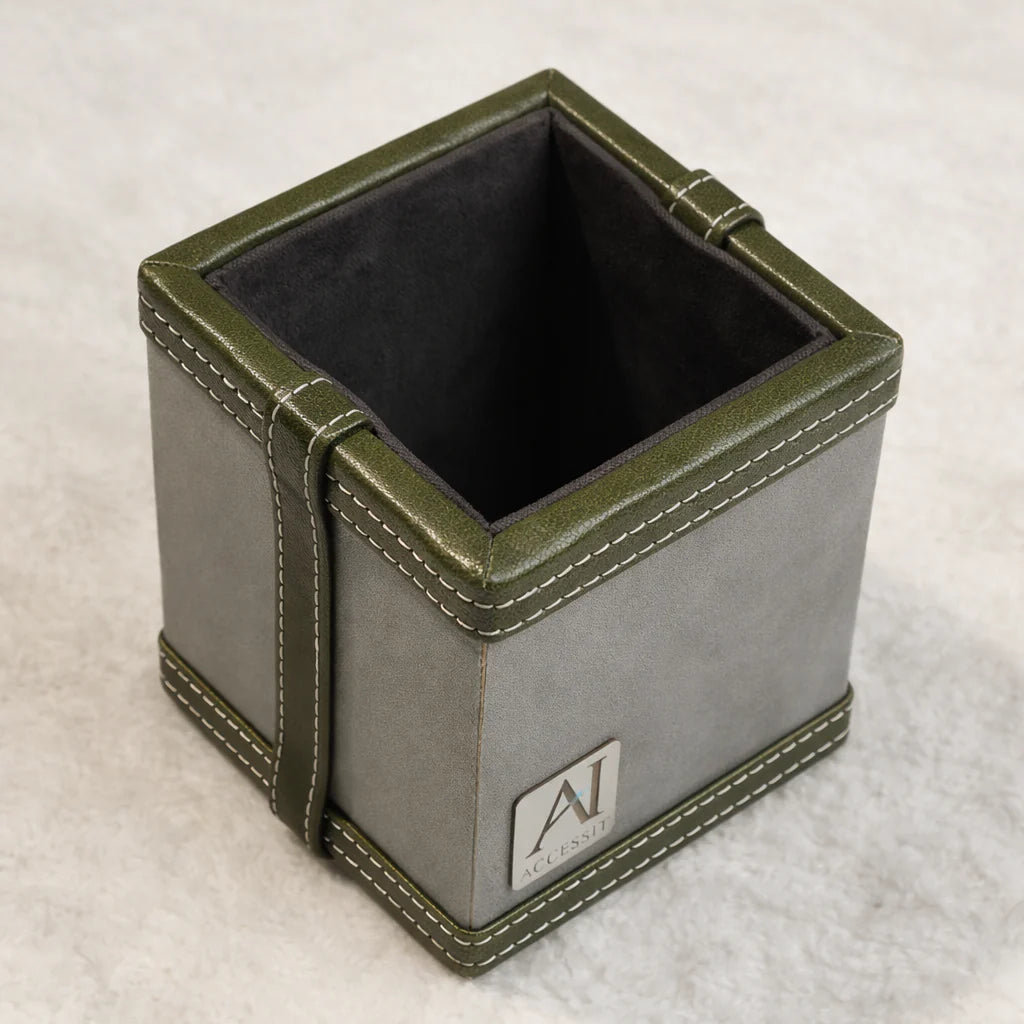 Comfy Homes The Sovereign Collection: Classic Single-Slot Vegan Leather Pen Cup