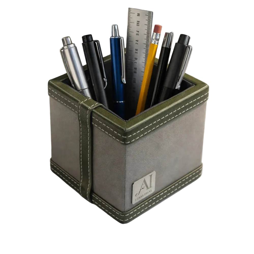 Comfy Homes The Sovereign Collection Classic Single Slot Vegan Leather Pen Cup