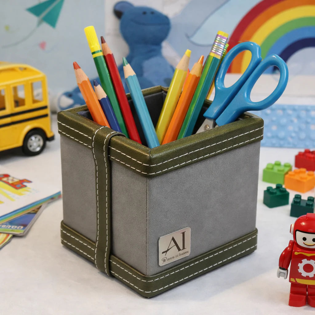 Comfy Homes The Sovereign Collection: Classic Single-Slot Vegan Leather Pen Cup