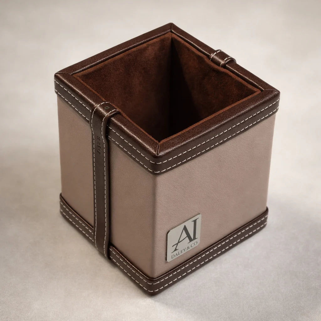Comfy Homes The Sovereign Collection: Classic Single-Slot Vegan Leather Pen Cup